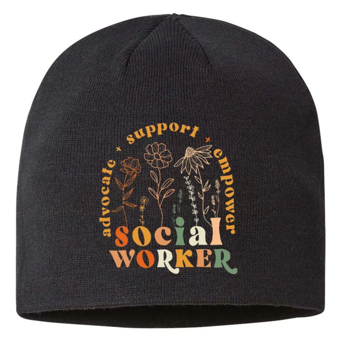 Social Worker Funny Social Work Month 8 1/2in Sustainable Knit Beanie