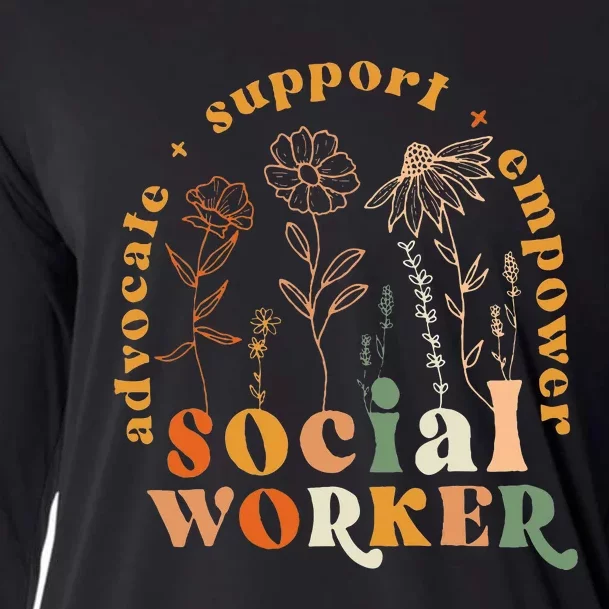 Social Worker Funny Social Work Month Cooling Performance Long Sleeve Crew