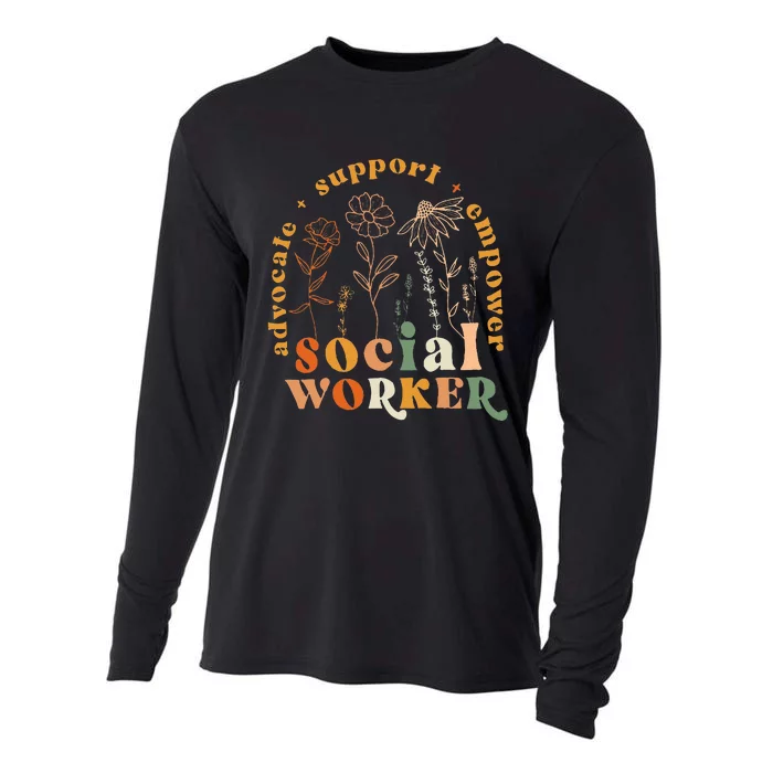 Social Worker Funny Social Work Month Cooling Performance Long Sleeve Crew