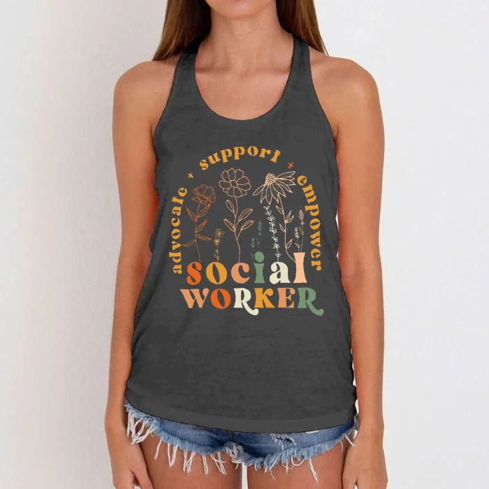 Social Worker Funny Social Work Month Women's Knotted Racerback Tank