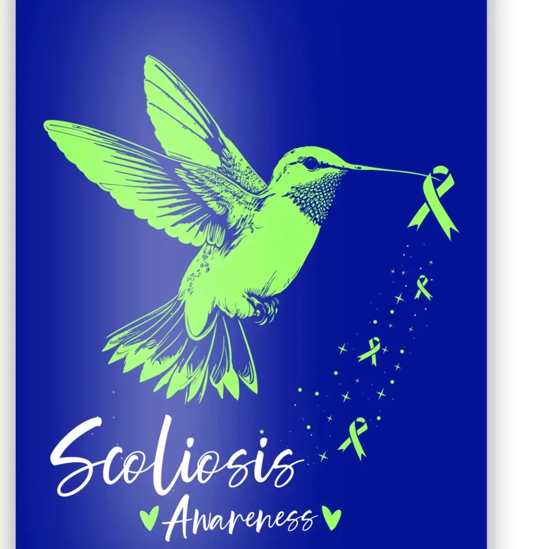 Scoliosis Warrior Green Hummingbird Scoliosis Awareness Great Gift Poster