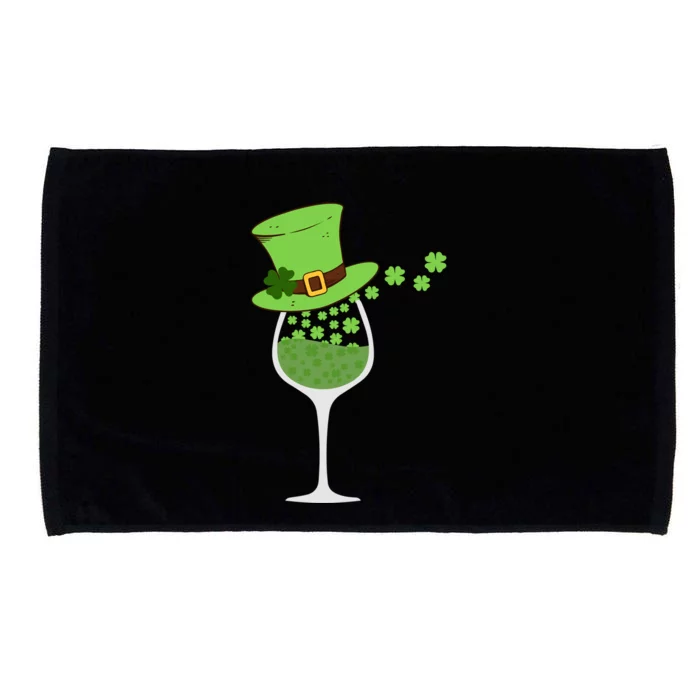 Shamrock Wine Glass St Patrick Day Irish Gift Meaningful Gift Microfiber Hand Towel