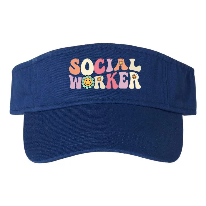 Social Worker Groovy Retro Vintage 60s 70s Design Gift Valucap Bio-Washed Visor