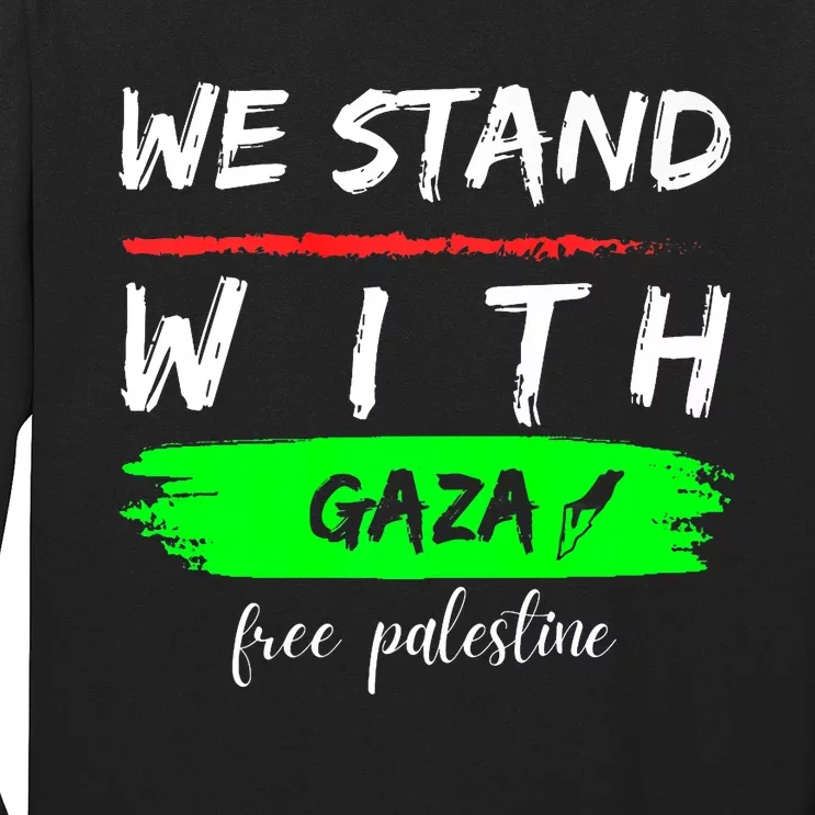 Stand With Gaza: Free Palestine Palestinian Cities Map Long Sleeve Shirt