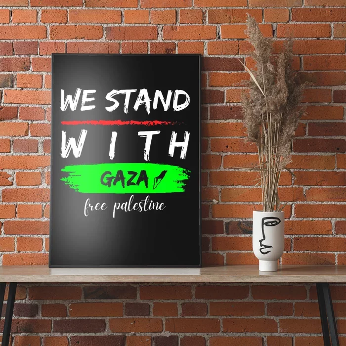 Stand With Gaza: Free Palestine Palestinian Cities Map Poster