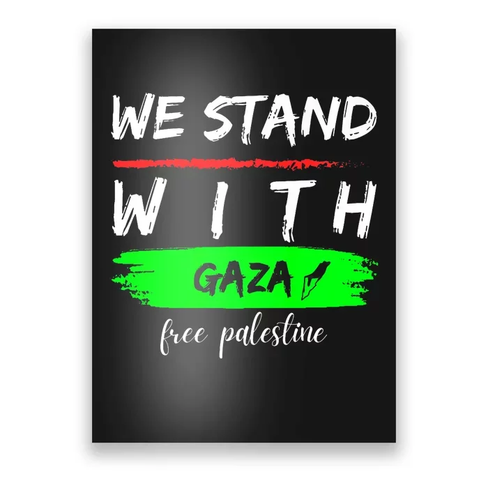 Stand With Gaza: Free Palestine Palestinian Cities Map Poster