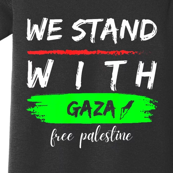 Stand With Gaza: Free Palestine Palestinian Cities Map Baby Bodysuit