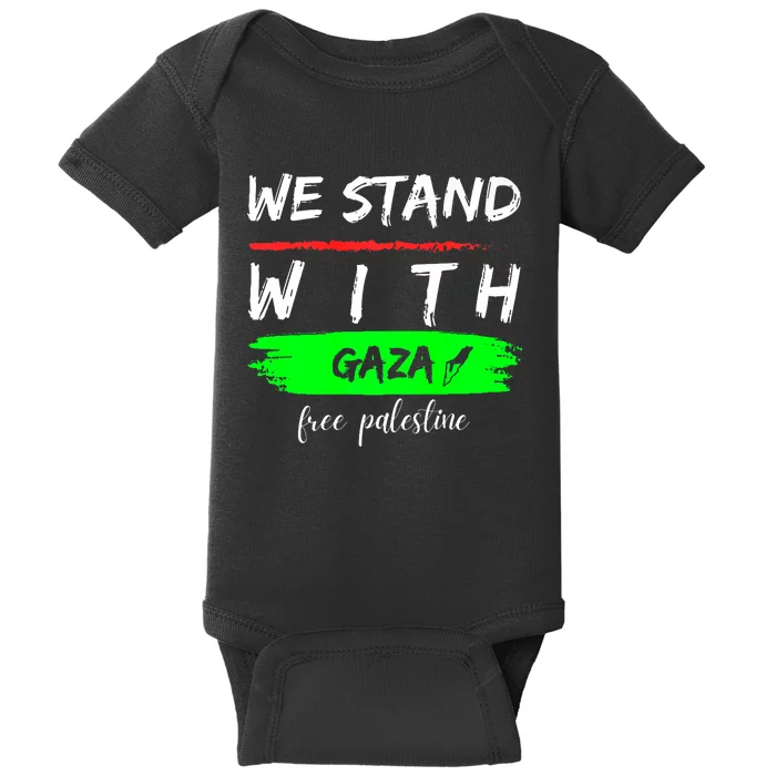 Stand With Gaza: Free Palestine Palestinian Cities Map Baby Bodysuit