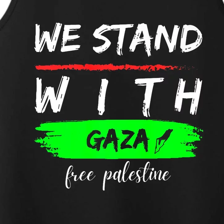 Stand With Gaza: Free Palestine Palestinian Cities Map Performance Tank