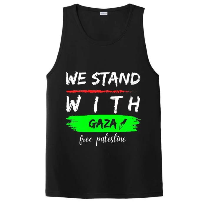 Stand With Gaza: Free Palestine Palestinian Cities Map Performance Tank