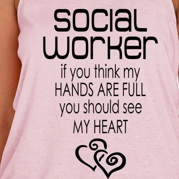 Social Worker Gift Social Work Month Gift Women's Knotted Racerback Tank