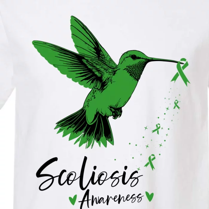 Scoliosis Warrior Green Hummingbird Scoliosis Awareness Gift Garment-Dyed Heavyweight T-Shirt