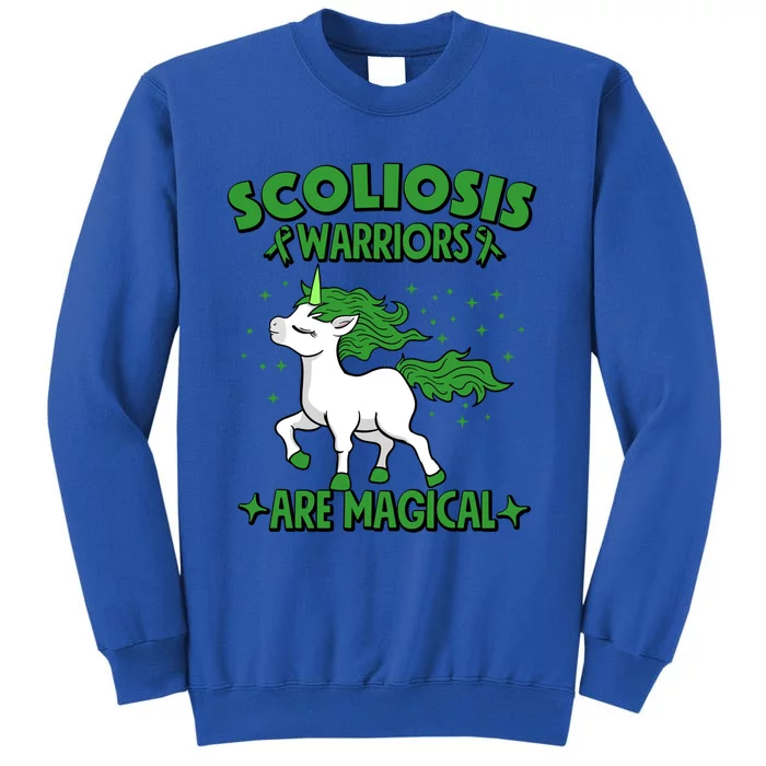 Scoliosis Warrior Green Ribbon Unicorn Scoliosis Awareness Gift Sweatshirt