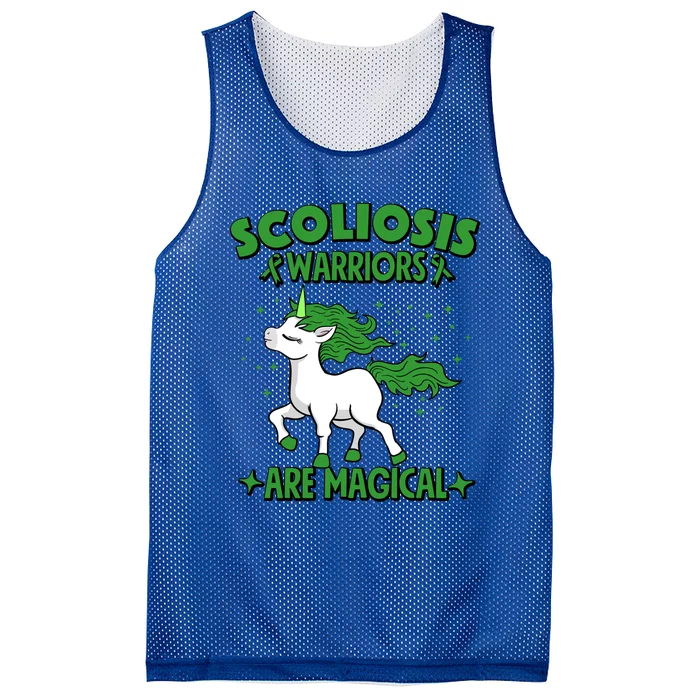 Scoliosis Warrior Green Ribbon Unicorn Scoliosis Awareness Gift Mesh Reversible Basketball Jersey Tank