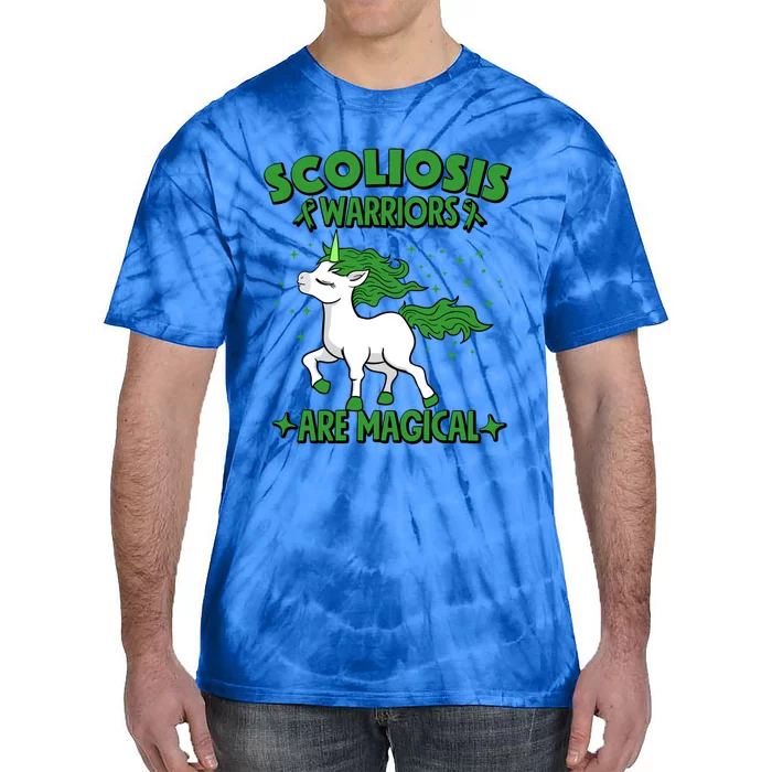 Scoliosis Warrior Green Ribbon Unicorn Scoliosis Awareness Gift Tie-Dye T-Shirt