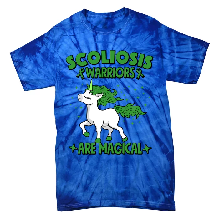 Scoliosis Warrior Green Ribbon Unicorn Scoliosis Awareness Gift Tie-Dye T-Shirt