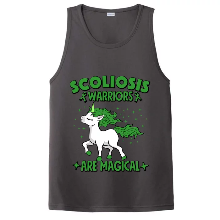 Scoliosis Warrior Green Ribbon Unicorn Scoliosis Awareness Gift Performance Tank