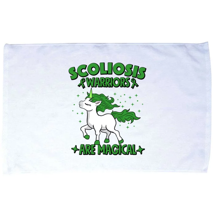 Scoliosis Warrior Green Ribbon Unicorn Scoliosis Awareness Gift Microfiber Hand Towel