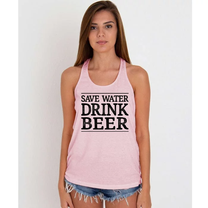 Save Water Gift Beer Gift Vintage Style Gift Women's Knotted Racerback Tank