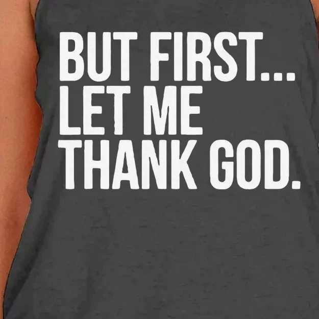 Start With Gratitude But First Let Me Thank God Women's Knotted Racerback Tank