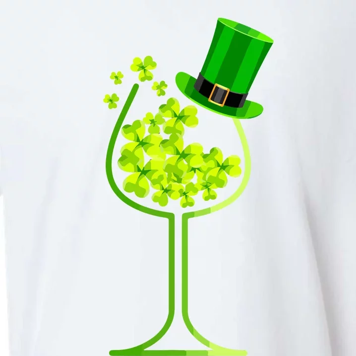 Shamrock Wine Glass Funny St Patricks Day Sueded Cloud Jersey T-Shirt