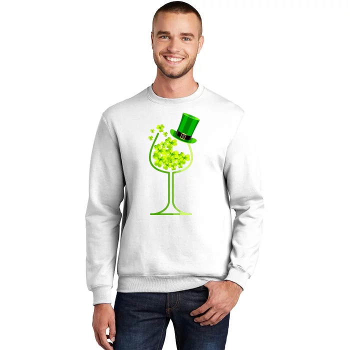 Shamrock Wine Glass Funny St Patricks Day Sweatshirt