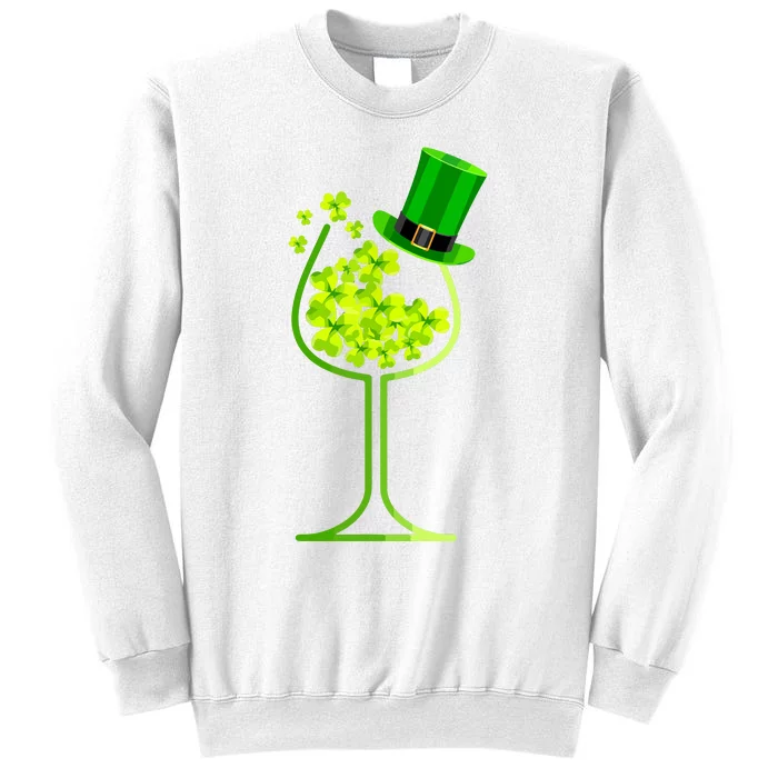 Shamrock Wine Glass Funny St Patricks Day Sweatshirt