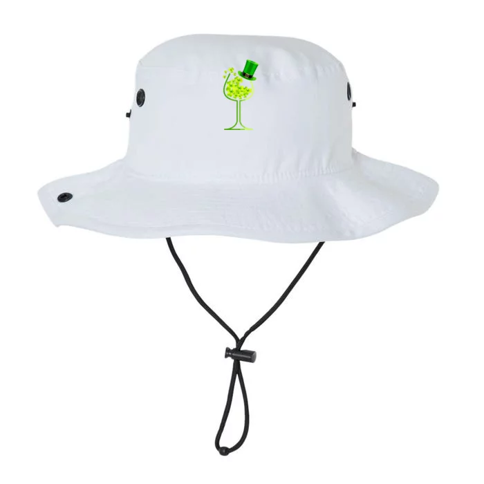 Shamrock Wine Glass Funny St Patricks Day Legacy Cool Fit Booney Bucket Hat