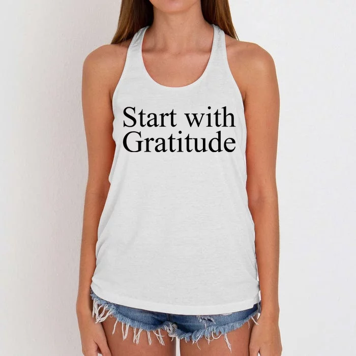 Start With Gratitude Women's Knotted Racerback Tank