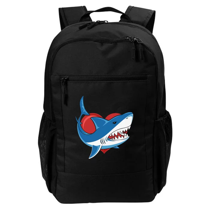 Shark With Heart, Shark Lovers Valentine Gift For Valentine Day Daily Commute Backpack