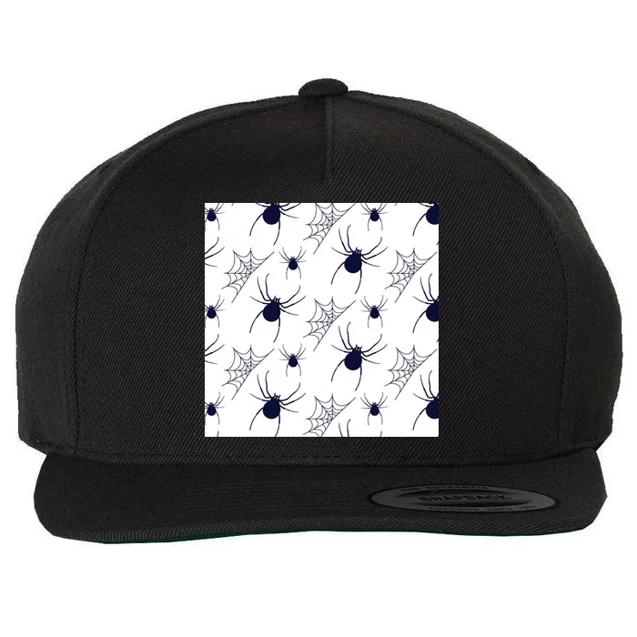 Spider Webs Halloween Wool Snapback Cap