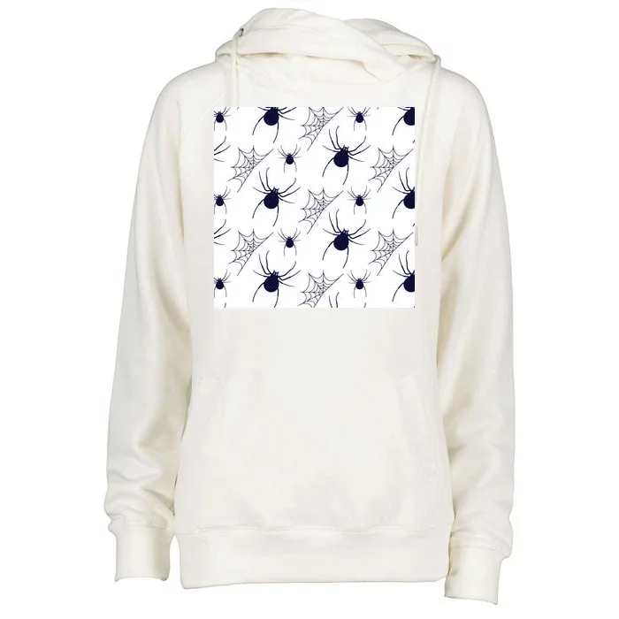 Spider Webs Halloween Womens Funnel Neck Pullover Hood