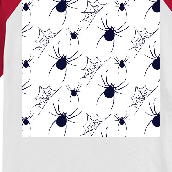 Spider Webs Halloween Kids Colorblock Raglan Jersey