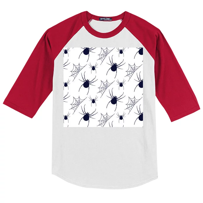 Spider Webs Halloween Kids Colorblock Raglan Jersey