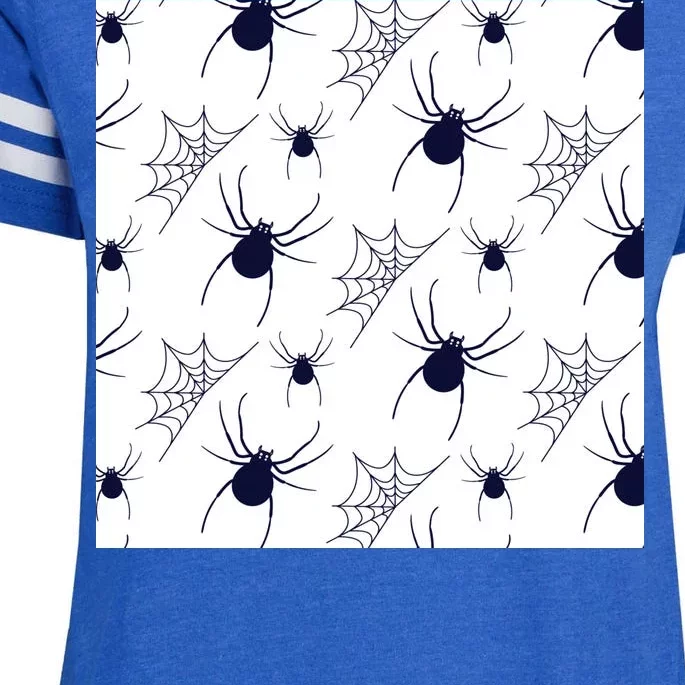 Spider Webs Halloween Enza Ladies Jersey Football T-Shirt