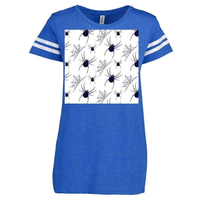 Spider Webs Halloween Enza Ladies Jersey Football T-Shirt