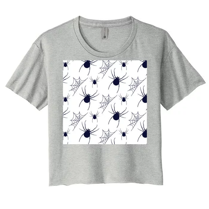 Spider Webs Halloween Women's Crop Top Tee