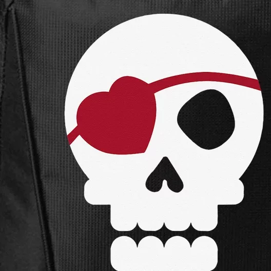 Skull With Heart Eye Patch Cute Valentine's Day City Backpack