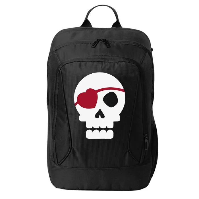 Skull With Heart Eye Patch Cute Valentine's Day City Backpack