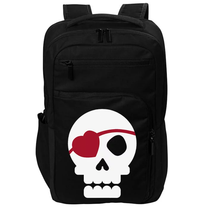 Skull With Heart Eye Patch Cute Valentine's Day Impact Tech Backpack