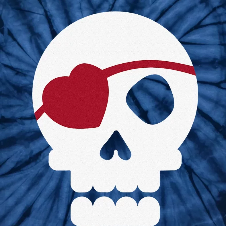 Skull With Heart Eye Patch Cute Valentine's Day Tie-Dye T-Shirt