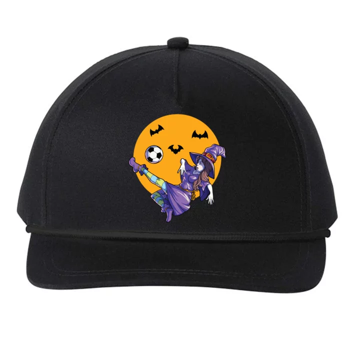 Soccer Witch Halloween Women Girl Soccer Halloween Snapback Five-Panel Rope Hat