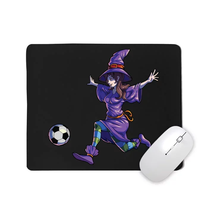 Soccer Witch Halloween Women Girl Soccer Halloween Mousepad