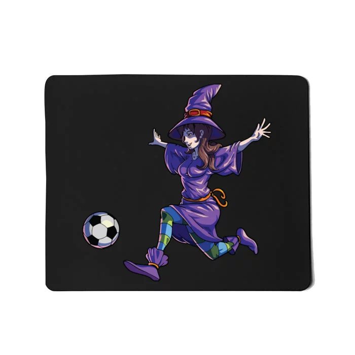 Soccer Witch Halloween Women Girl Soccer Halloween Mousepad