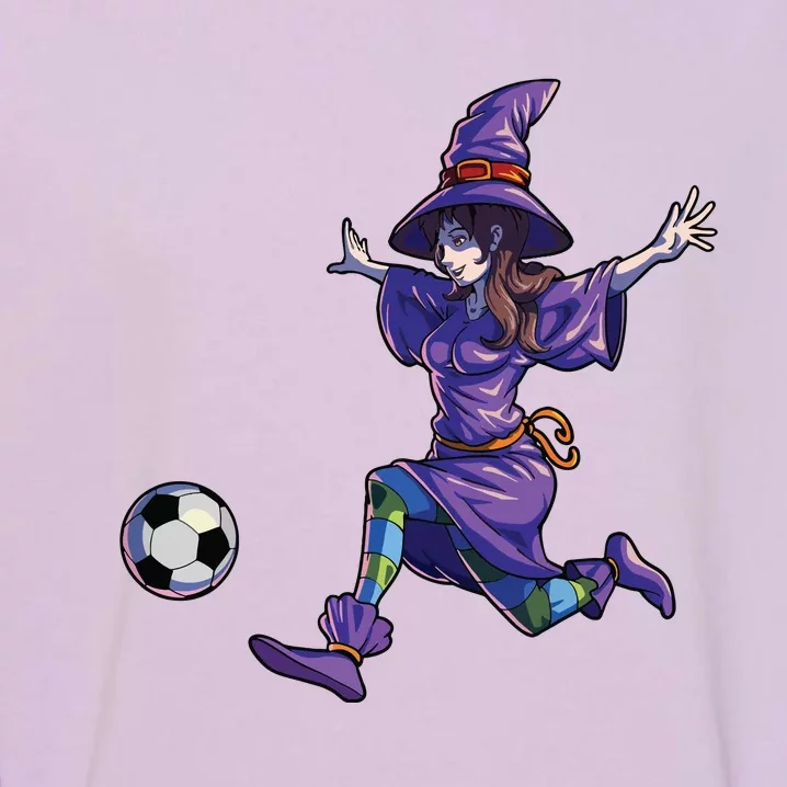 Soccer Witch Halloween Women Girl Soccer Halloween Garment-Dyed Sweatshirt