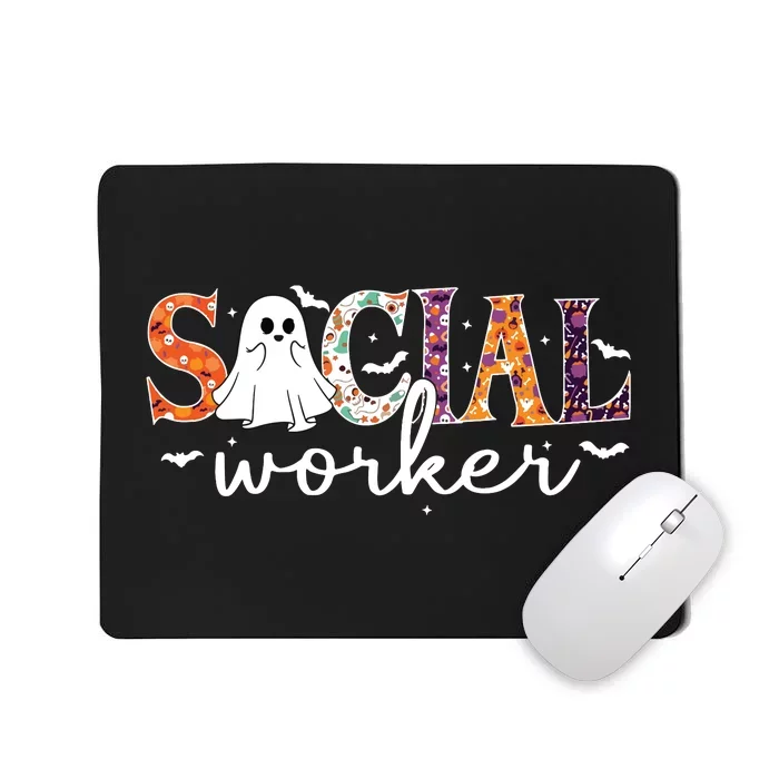 Social Worker Halloween Retro Ghost Halloween Social Worker Mousepad