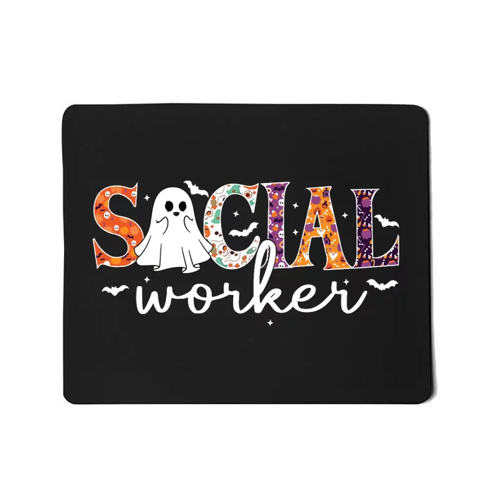 Social Worker Halloween Retro Ghost Halloween Social Worker Mousepad