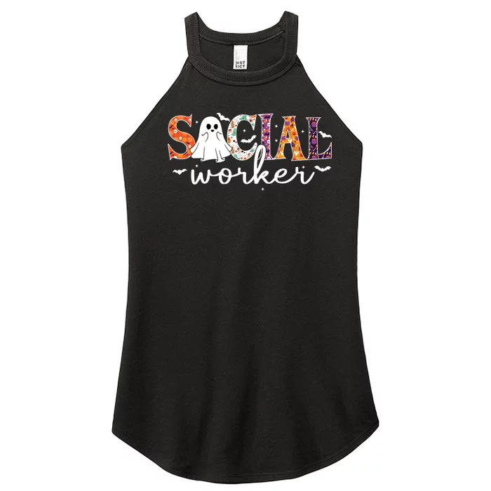 Social Worker Halloween Retro Ghost Halloween Social Worker Women’s Perfect Tri Rocker Tank