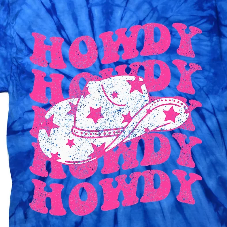 Southern Western Howdy Girl Country Rodeo Pink Cowgirl Retro Tie-Dye T-Shirt