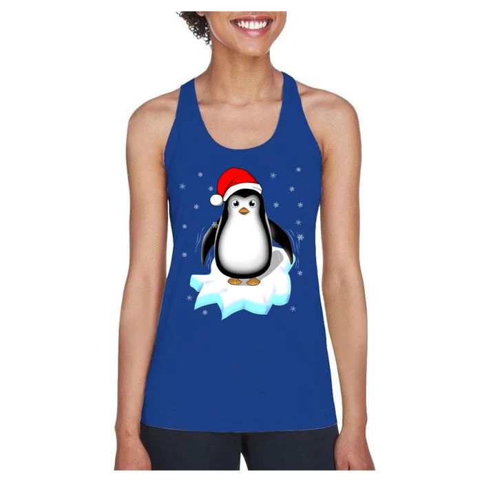 Snow Winter Holiday Gift Xmas Pajama Cute Christmas Penguin Cute Gift Women's Racerback Tank